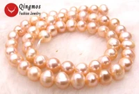 qingmos natural round 8 9mm freshwater pink pearl loose beads for jewelry making diy necklace bracelet earring 14 strands