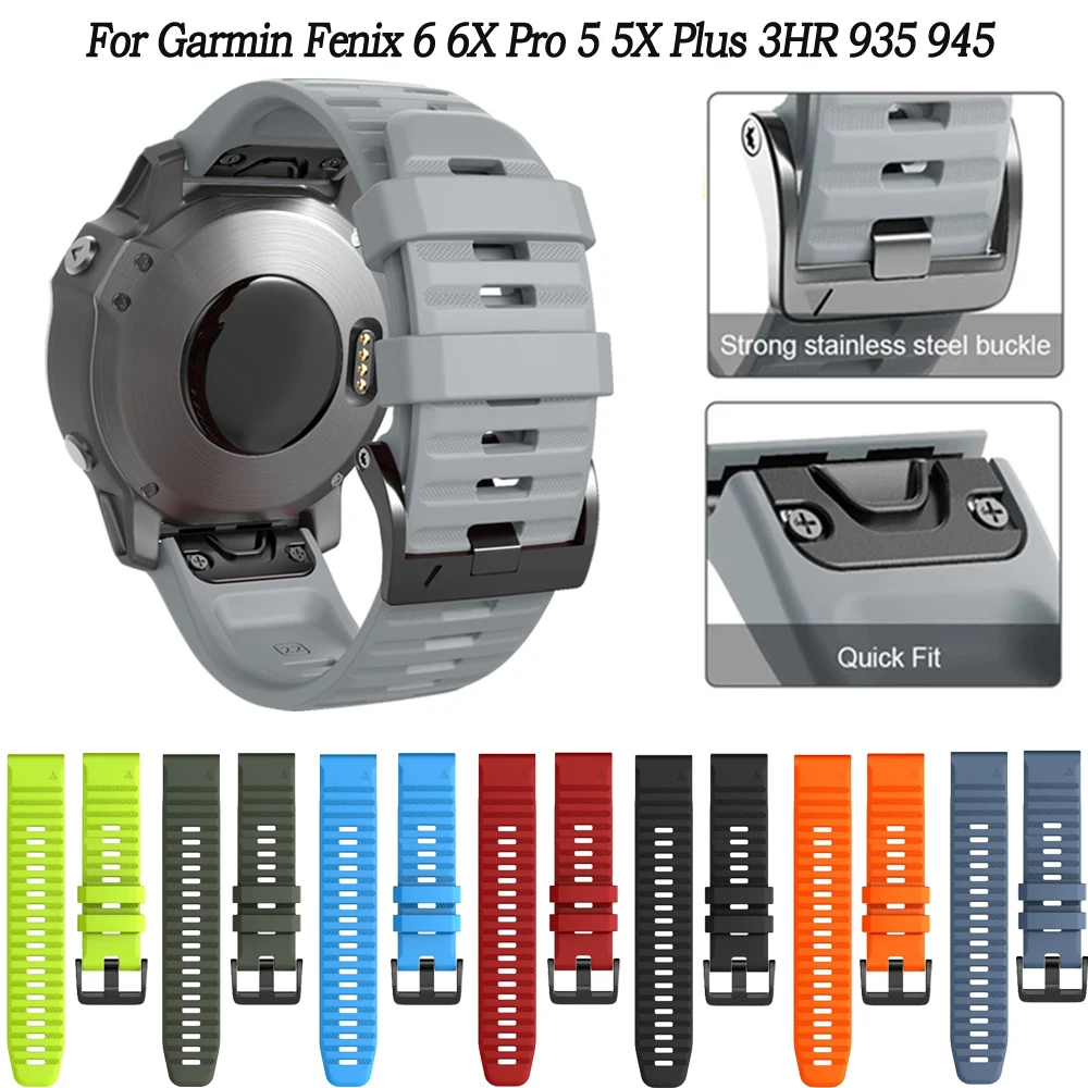 

22 26MM Smart Watch Band Quick Release Descent Mk1/Mk2i Strap For Garmin Fenix 6X 6 Pro 5X 5 Plus 3HR Silicone Wrist Accessories