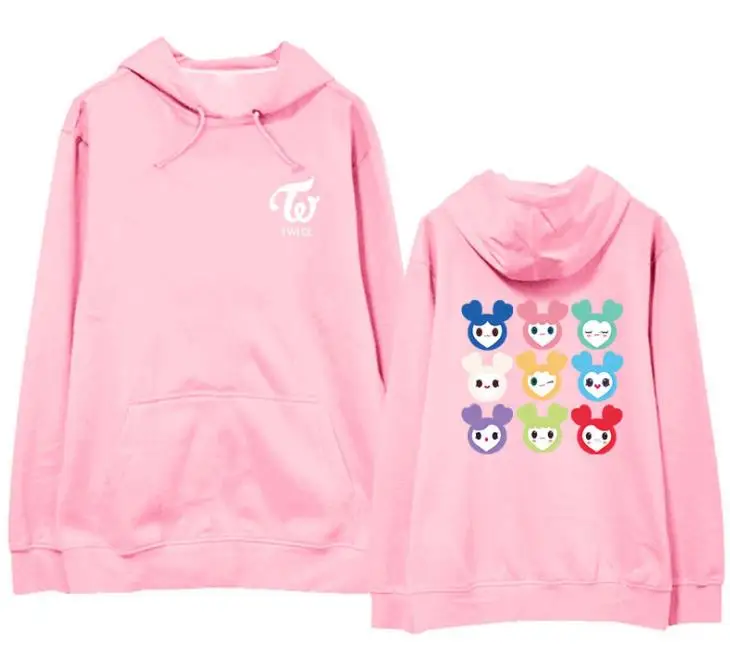 Пуловер Kpop twice LOVELYS с мультяшным принтом свободные толстовки унисекс
