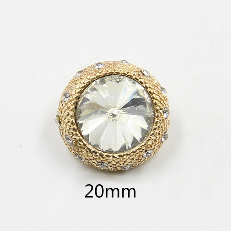 5/10 шт 20 мм пуговица с прозрачными стразами Женское пальто металлическая кнопка