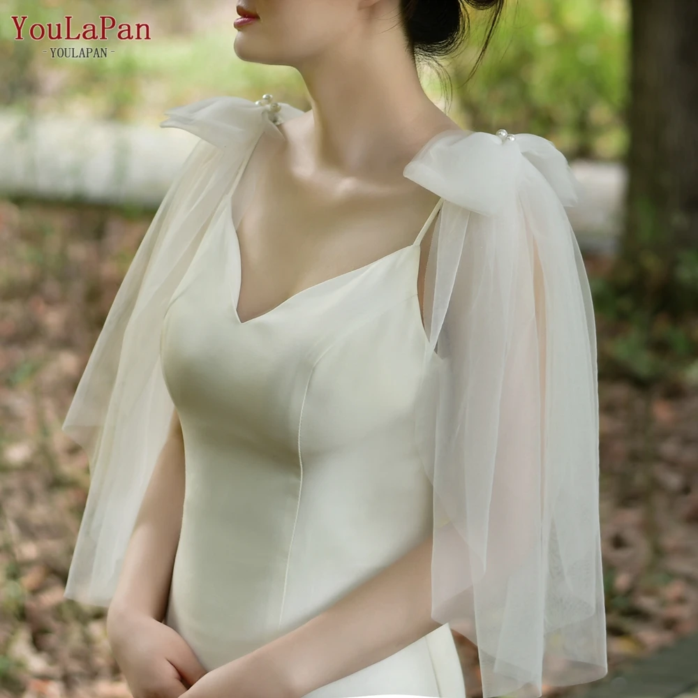 

YouLaPan G34 Wedding Dress Cape Bolero Shrugs for Women with Bowknot Summer Shawls and Wraps for Women Party Wedding Evening