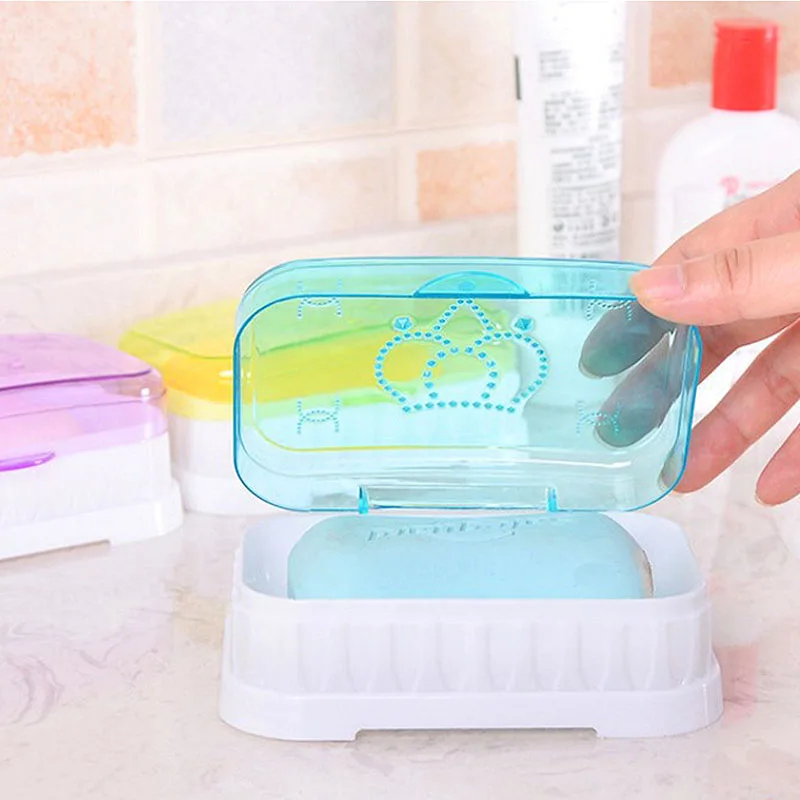 

Прозрачный пластиковый чехол для мыла в виде розы, однослойная сливная дорожная Коробка для мыла с крышкой для креативного дома и ванной ко...