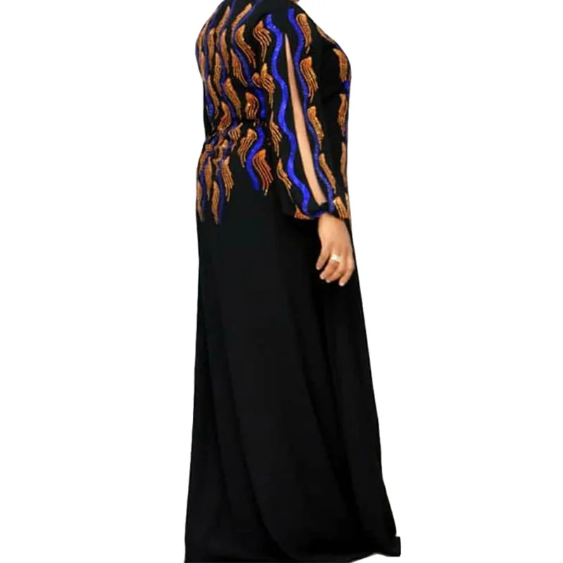 

2021 Long Sleeve Traditional Fashion Boubou African Women Long Maix Dresses Quality Dashiki Abaya Muslim Dresses For Women