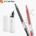 Оригинальная ручка Xiaomi Mi с чернилами большой емкости, черная, красная, 0,5 мм, 4 шт., длина записи в 4 раза, более гладкая, более быстрая сушка, пружинная головка