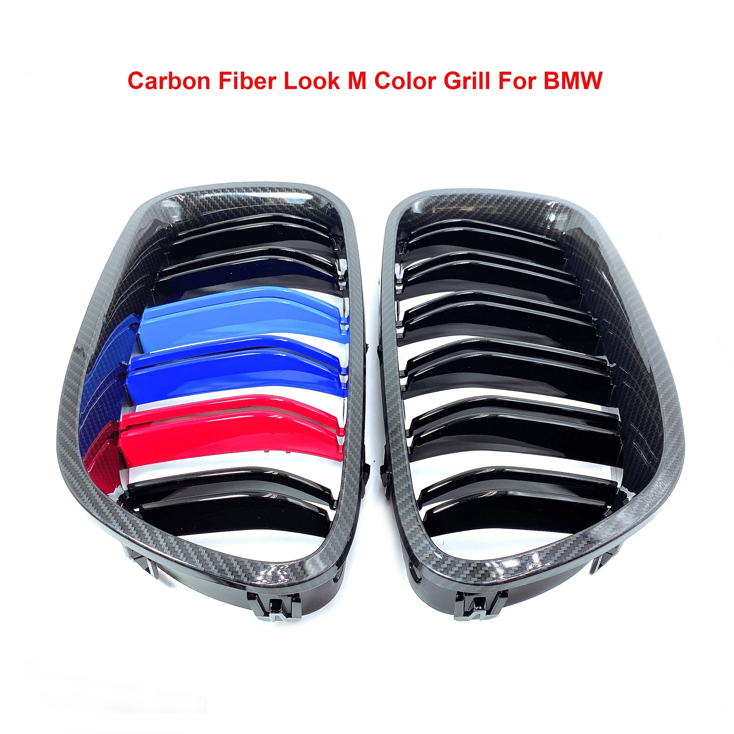 2PCS Carbon M Look Replacement Hood Kidney Grill For BMW F20 F22 E46 E90 E92 F30 F34 F32 G30 E39 E60 F10 E84 F48 X3 X4 X5 X6