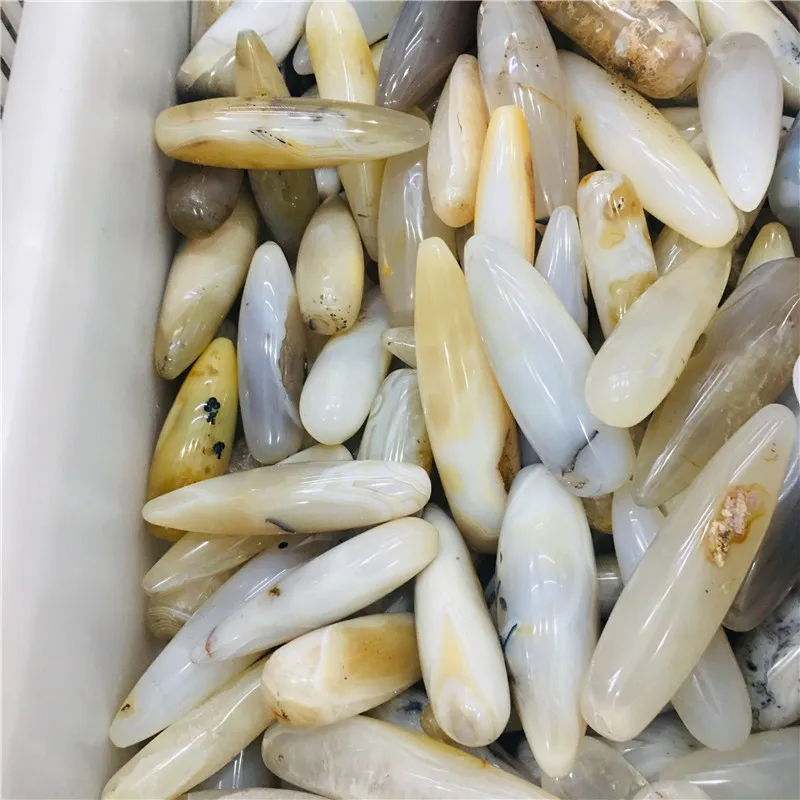 

2PC natural crystal agate single-pointed massage stick