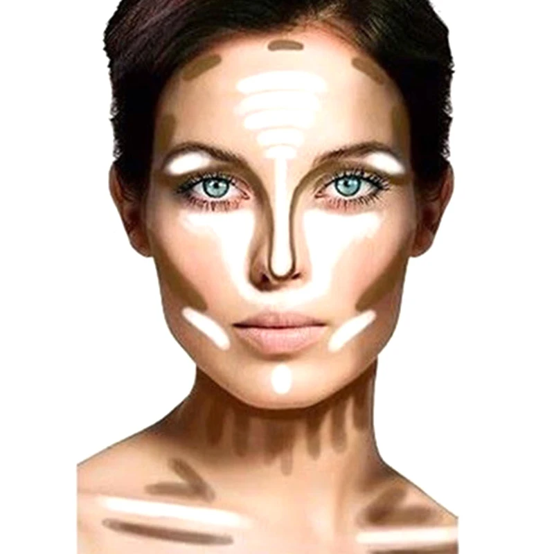 4 цвета консилер для лица Палетка двойная головка основа палочка Основа щетки