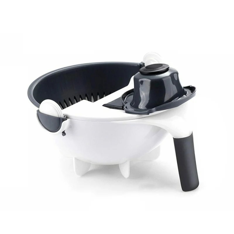 Волшебная многофункциональная вращающаяся овощерезка с сливной корзиной