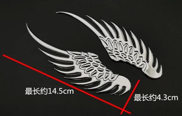 

3D Silver Auto Stickers Metal Angel Eagle Wings Badge Emblem Decal Motorcycle Modified Car Accessories