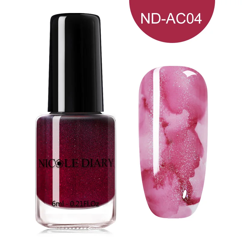 6ml NDAC04 NICOLE DIARY 15 мл 6 мл цветные акварельные чернила для ногтей, лак для ногтей DIY, дизайн ногтей, фиолетовый, зеленый Маникюр для украшения ногтей - Цвет: 6ml NDAC04