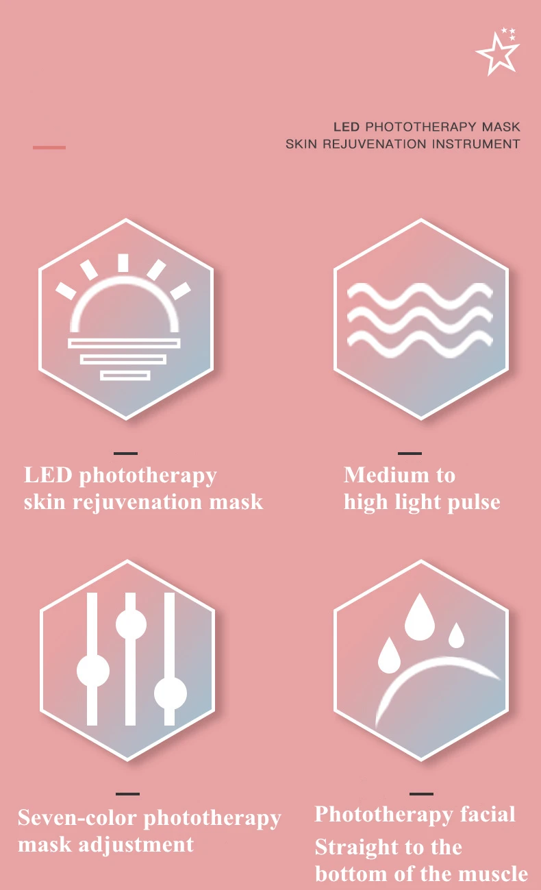 

Cosmetic Instrument LED Mask Chromotherapy Mask Rejuvenator Facial Masks LED Light Therapy Face Beauty Masks