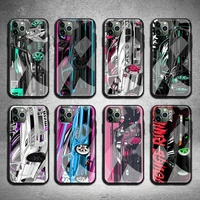 tokyo jdm drift sports car phone case tempered glass for iphone 13 12 11 pro mini xr xs max 8 x 7 6s 6 plus se 2020 cover