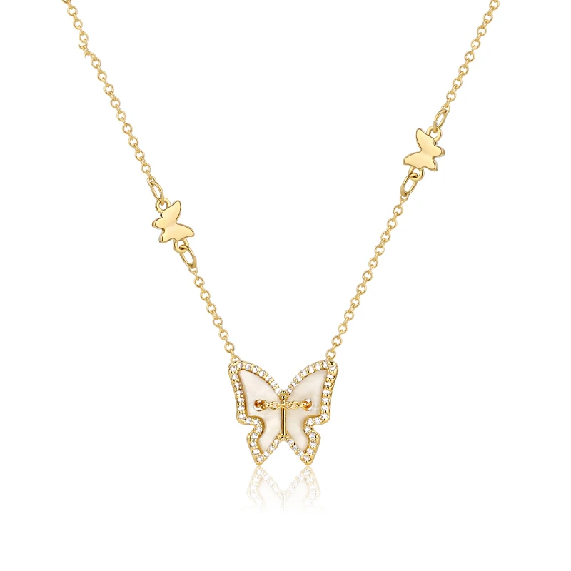 

2021 Gothic Elegant White Butterfly Pendant Collarbone Chain For Woman Fashion Korean Jewelry Wedding Party Sexy Girls Necklace