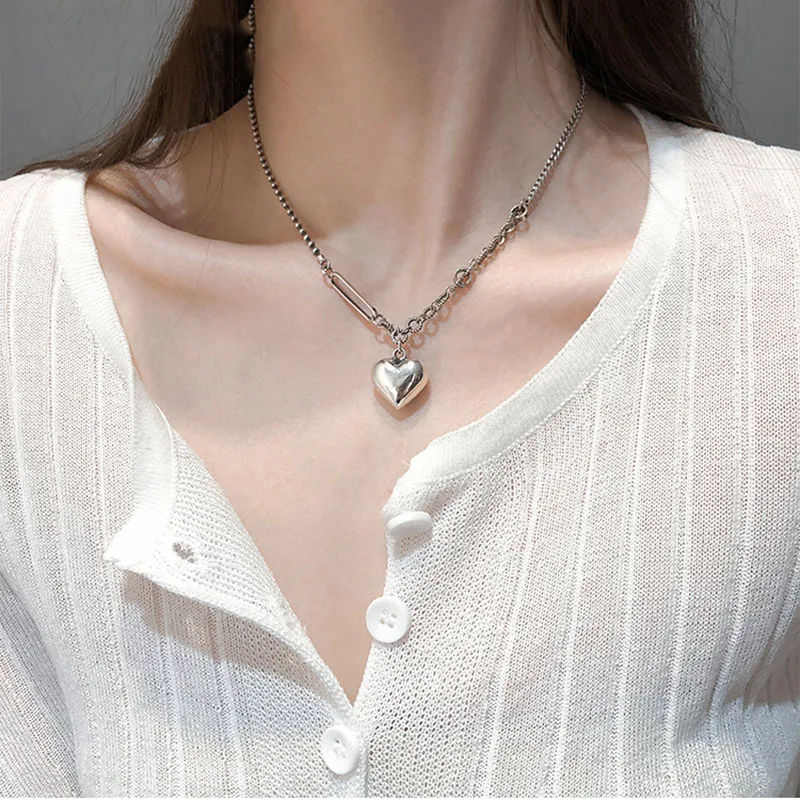 

Женское винтажное ожерелье из серебра 925 пробы с сердечками