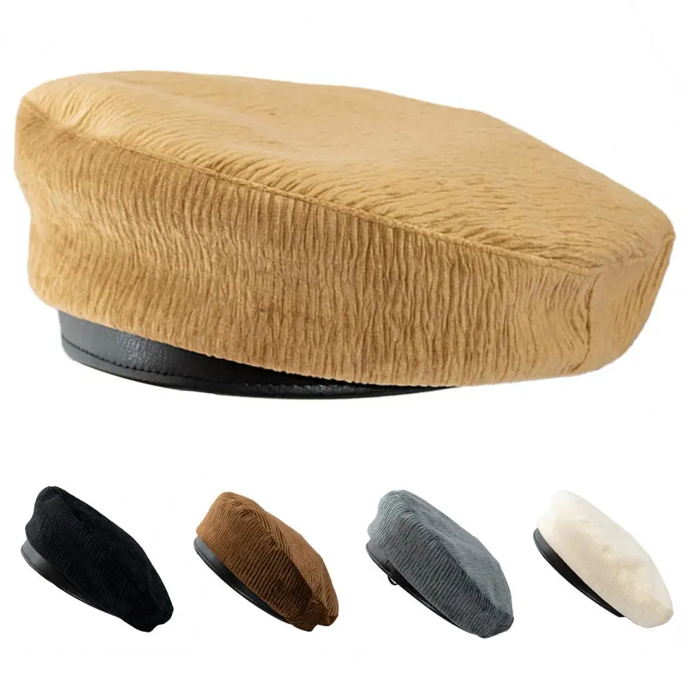 

Japanese Vintage Women Girl Autumn Winter Warm Corduroy Artist Beret Hat Cap