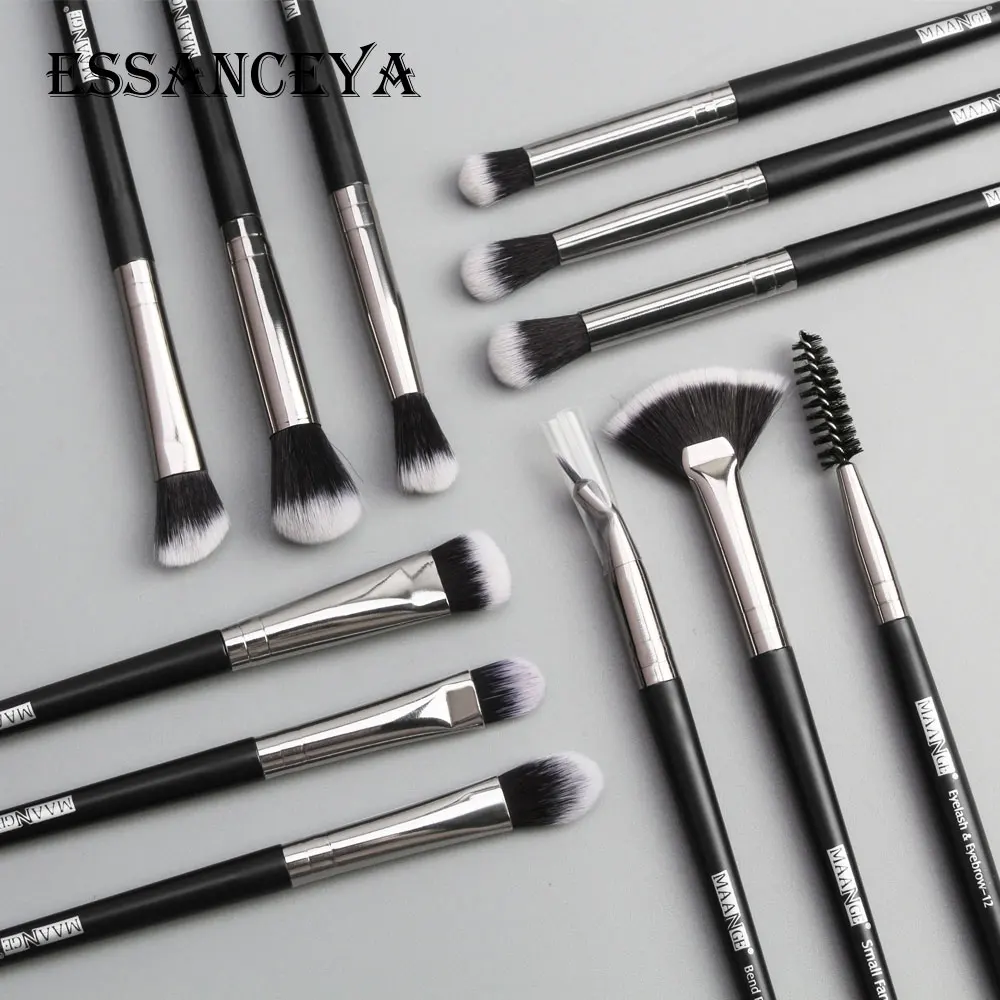 ESSANCEYA, набор профессиональных кистей для макияжа, 12 шт., кисть для растушевки теней, подводка для глаз, ресниц, бровей, макияж, кисть для красоты