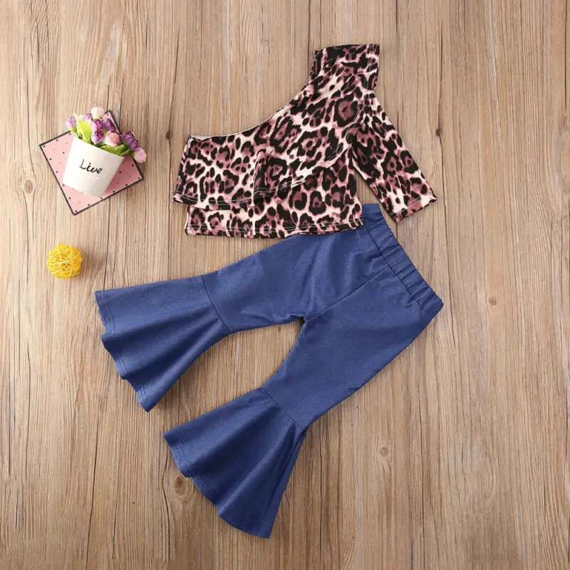 Модная детская одежда для маленьких девочек топ с открытыми плечами рукавом на