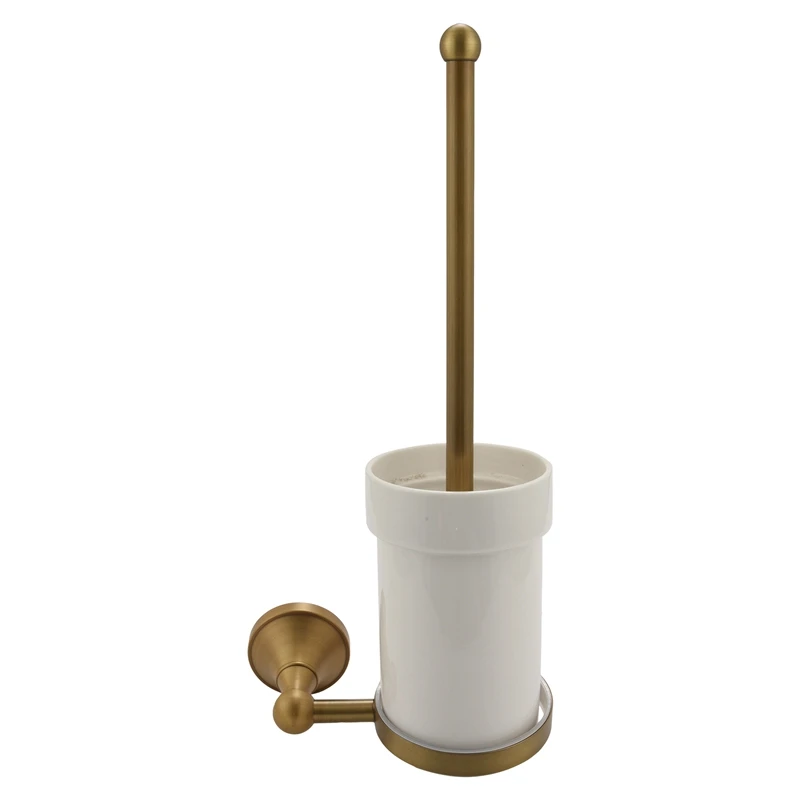 

Набор из античной латунной щетки для ванной комнаты и туалета, держатель, щетка с керамической чашкой