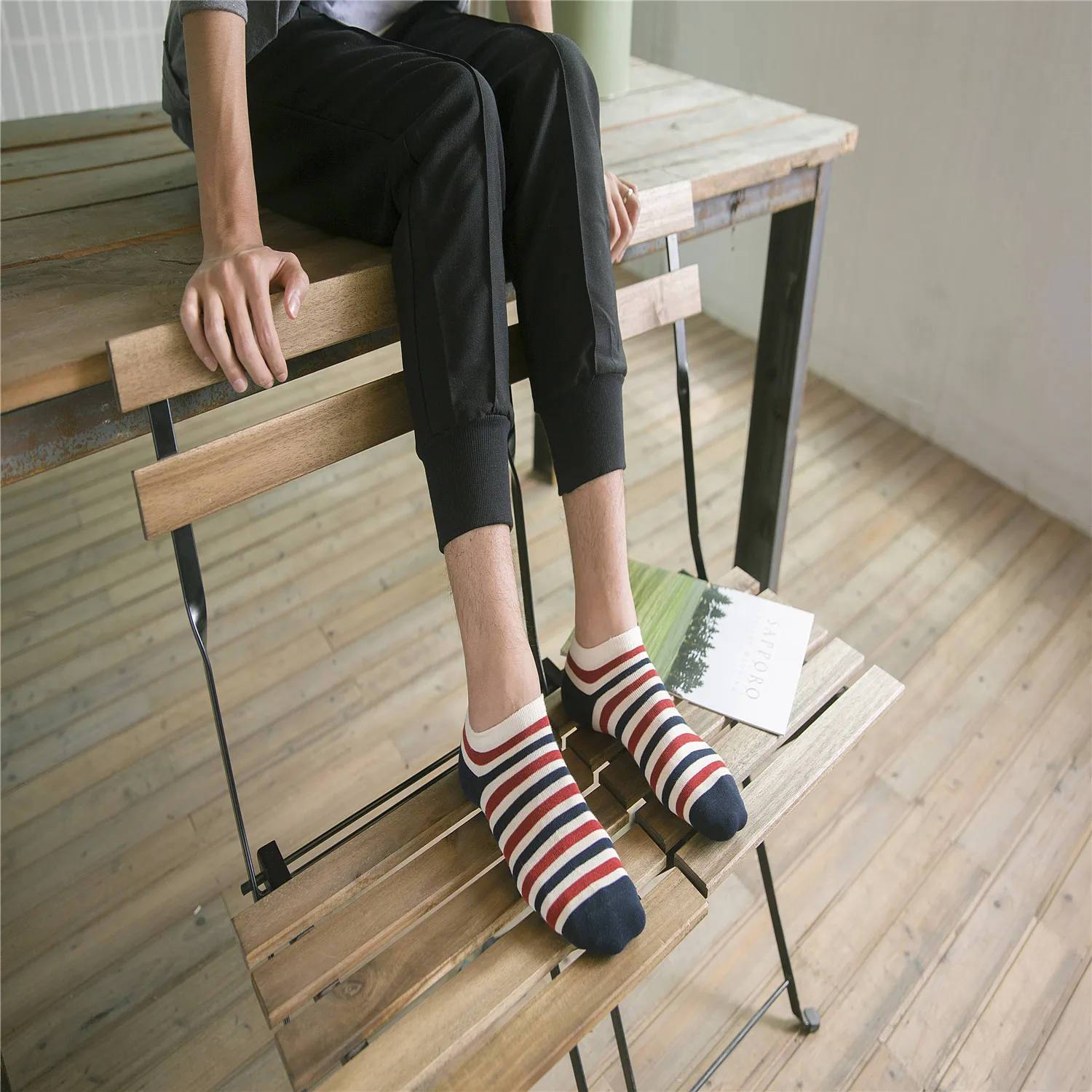 Летние носки из чистого хлопка мужские носки-лодочки короткие рисовые персонажи