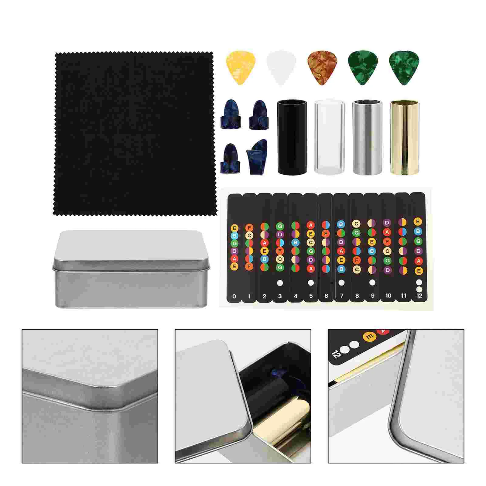 

1 Set Professional Glass Slide Metal Slide Guitar Picks Finger Cover Finger Pick