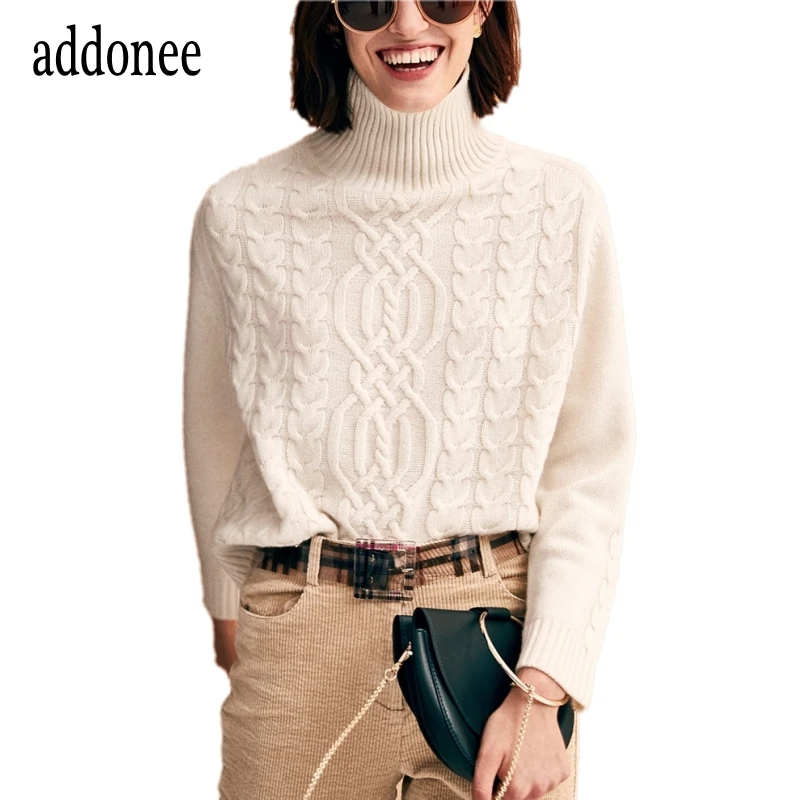 Водолазка женская кашемировая плотная теплая свободная большого размера