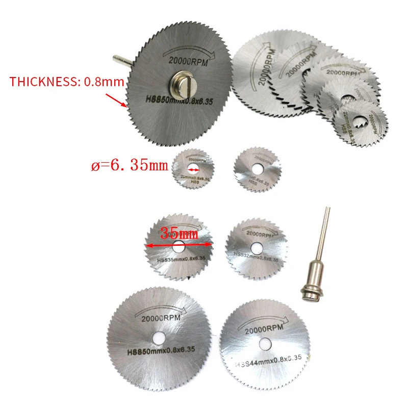 7pcs Set Mini Circular Saw Blade Tool Metal Cutter Power Wood Cutting Discs Drill Mandrel Cutoff | Инструменты