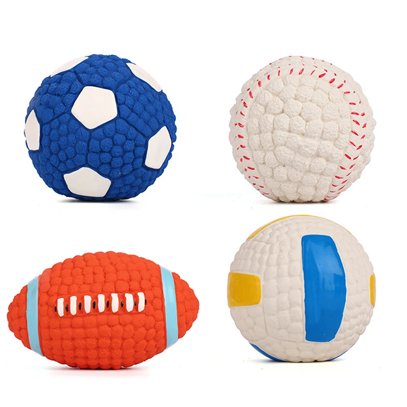 

8/12cm Pet Latex Toys Household Pet Supplies Puppy Training Molar Football Volleyball Teeth Cleaning Dog Toys