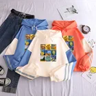 Пуловер женский оверсайз с рисунком Ван Гога, толстая Свободная кофта с капюшоном, флисовая толстовка контрастных цветов в стиле Харадзюку