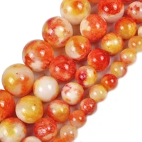 natural stone white orange persian jades beads round loose spacer beads 15strand 681012 mm for jewelry making diy bracelet