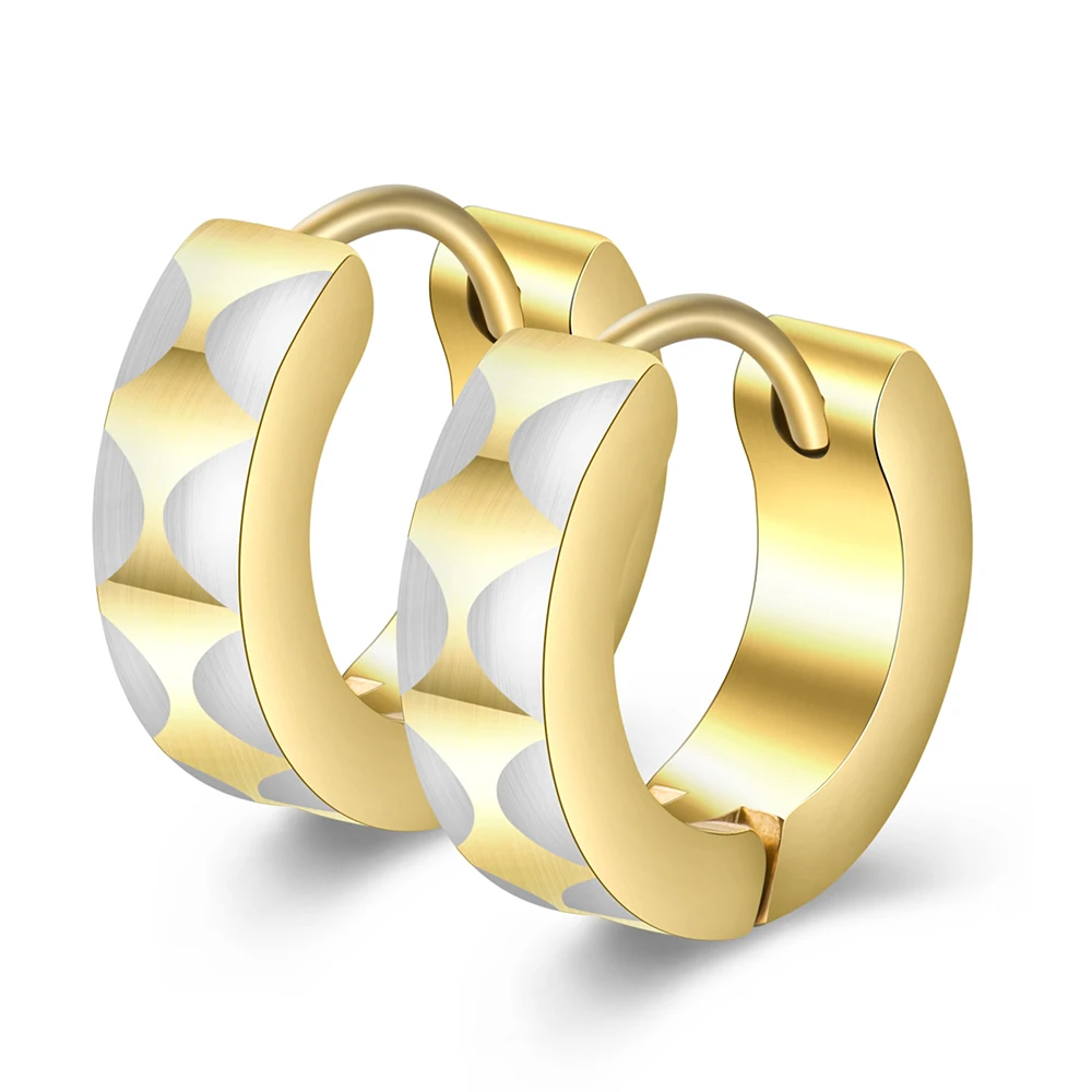 Cute Hoop Earrings for Men Punk Stainless Steel Huggie Small 3 Colors | Украшения и аксессуары