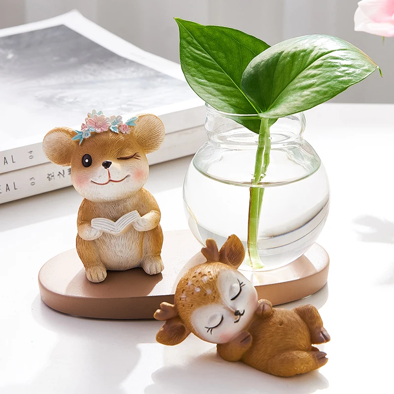 Креативная гидропонная прозрачная ваза для растений стеклянная настольная