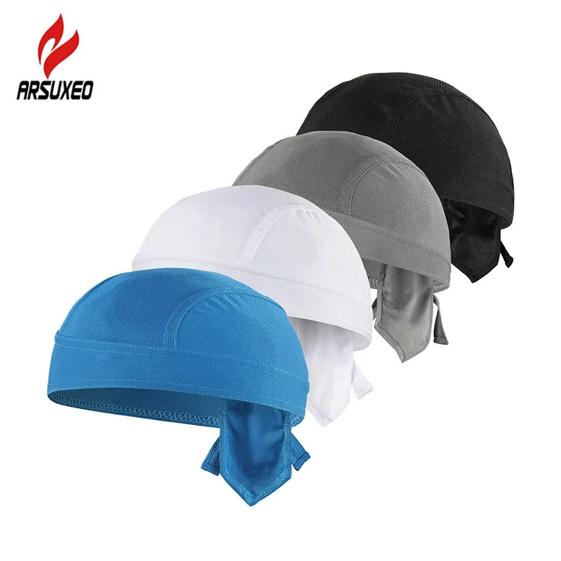 

ARSUXEO Summer Men's Cycling Cap Bandanas Anti Sweat UV Running Hat Sport Headwear Outdoor Breathable Quick Dry Bike Pirate Cap
