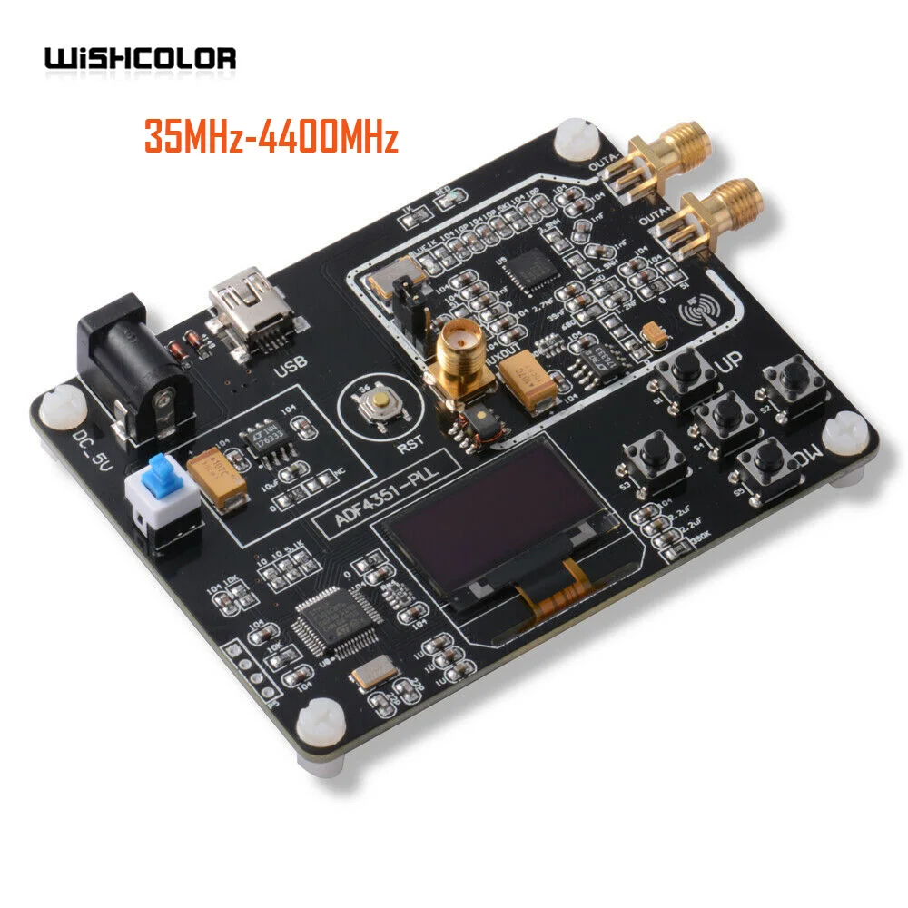 Wishcolor Новый 35 МГц 4400 РЧ генератор сигналов ADF4351 модуль развертки частоты PLL с oled