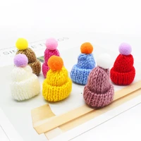 20pcs creative diy clothing accessories mini plush caps hanging fur ball handmade small hat