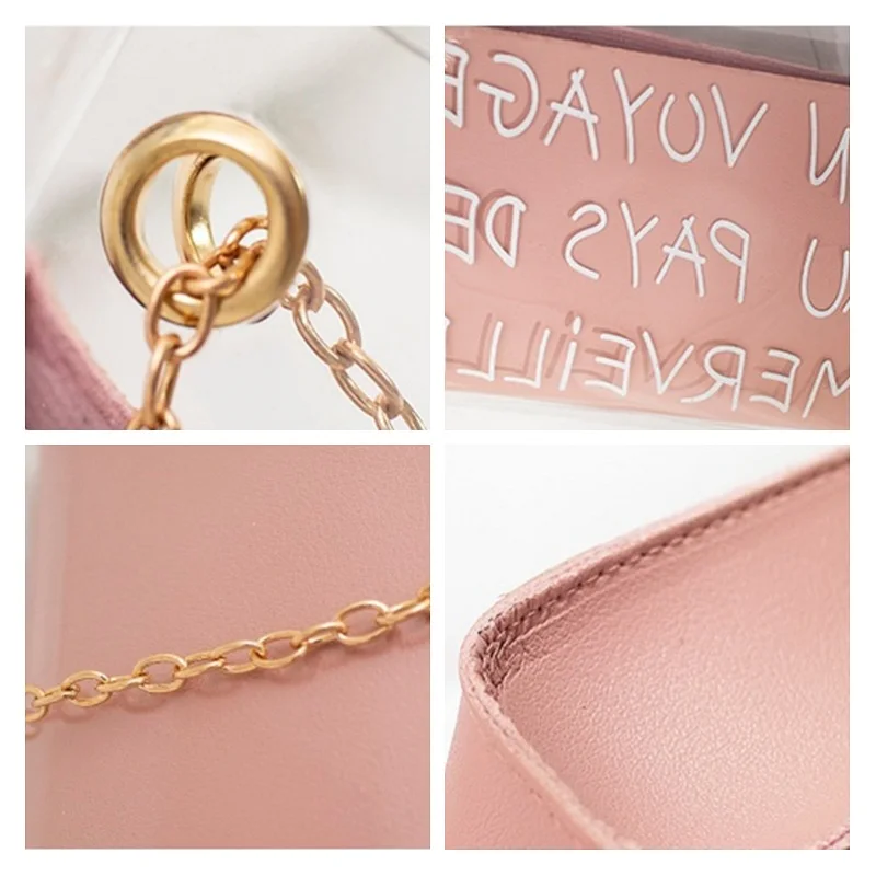 

Fashion Jelly Shoulder Bag For Lady Summer Women Mini Travel Bag PVC Transparent Female Messenger Bag With Chain