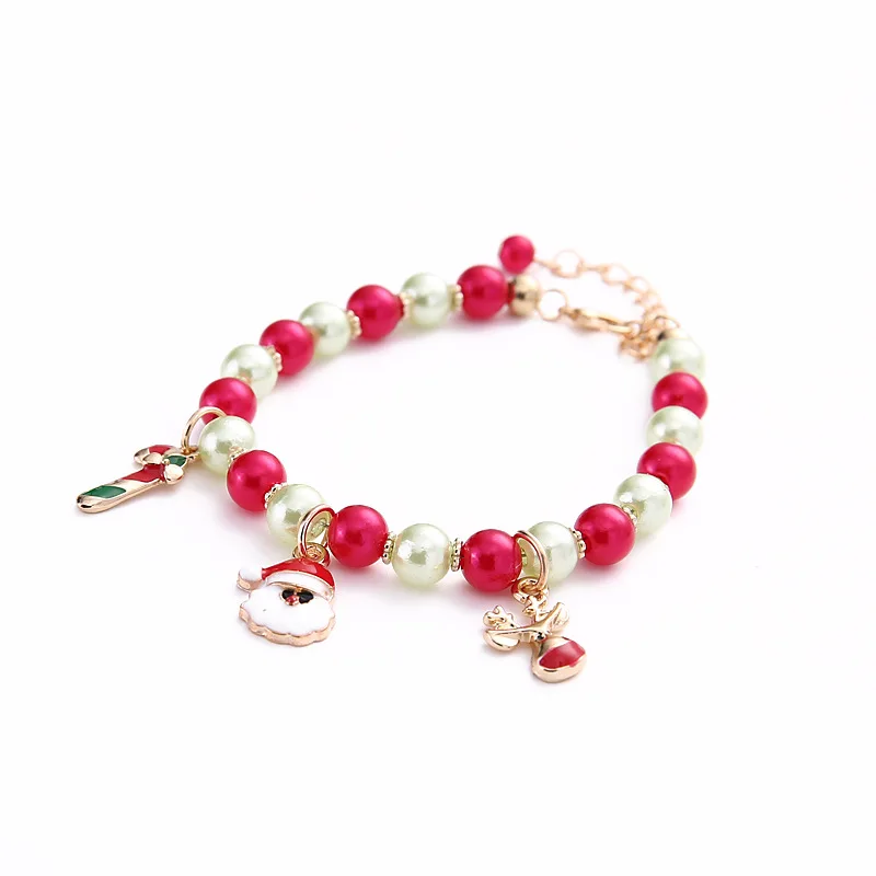 Олень Санта Клауса браслеты милые розовые детские и женские рождественские