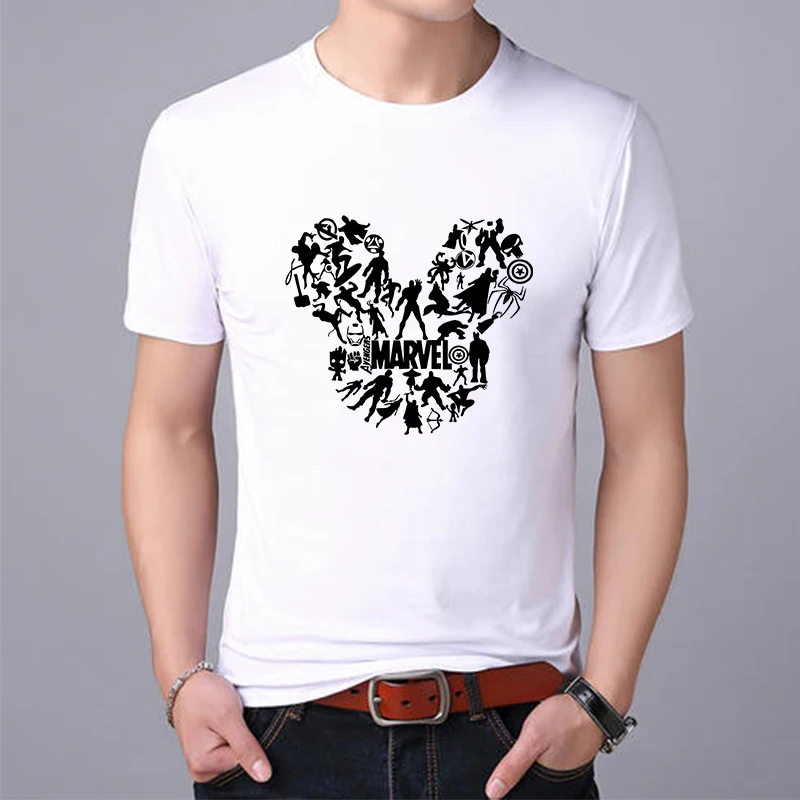 Showtly New Marvel Super Heroes Avenger Batman T-Shirt Men's Cotton Loose Casual Top Streetwear clothing | Мужская одежда