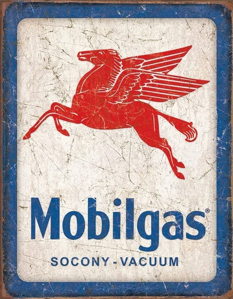 

Жестяной знак Mobil Gas Pegasus