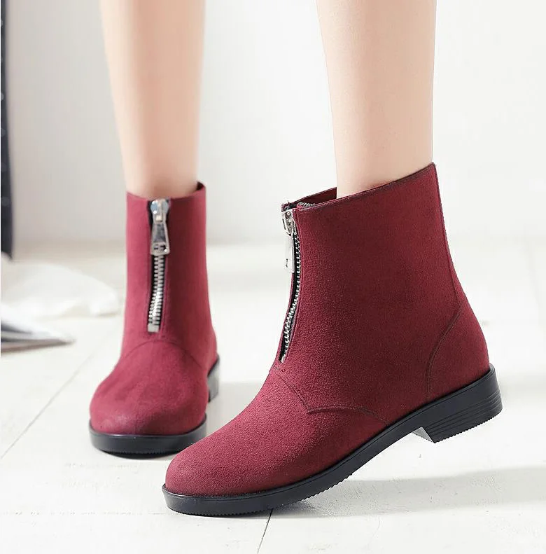 Женские Водонепроницаемые резиновые дождевые сапоги ботинки с застежкой на