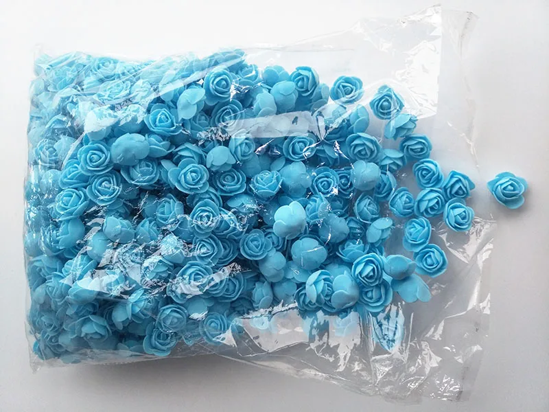 Hu blue 100 шт./лот, искусственные розы, мини, ПЭ пена, голова цветка розы, ручная работа, сделай сам, свадебные украшения для дома, праздничные и вечерние принадлежности - Цвет: Hu blue