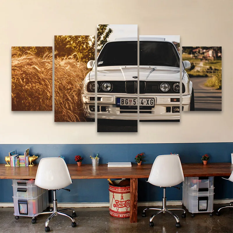 

BMWS Super White M3 MPower Classic Nordic Poster Print Oil Painting Canvas Wall Art Picture Living Room Home Decor Photo