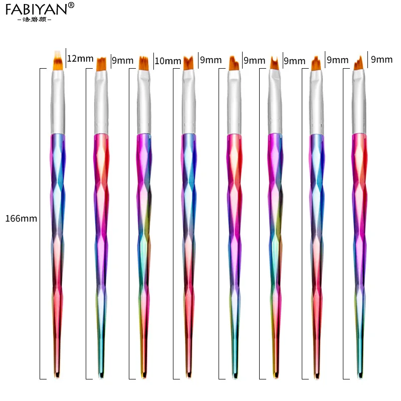 8pcs French Pen 8 шт./компл. кисть для дизайна ногтей Радуга УФ-гель, акриловый лак французская Луна Французский маникюр Рисунок цветок градиент карандаш для маникюра, инструменты - Цвет: 8pcs French Pen