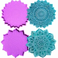 diy irregular mirror silicone mold mandala flower cup pad coaster mould handmade molds for resin casting jewelry craft