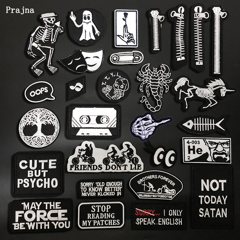 Нашивка Prajna в стиле панк патчи с вышивкой утюгом на одежде нашивки для одежды