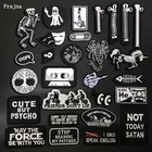 Нашивка Prajna в стиле панк, термоклейкие нашивки на одежду, вышитые нашивки для одежды, значки на молнии с рыбками, аксессуары для одежды, нашивки сделай сам