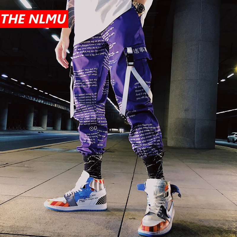 Брюки карго мужские с принтом граффити повседневные штаны для бега уличная