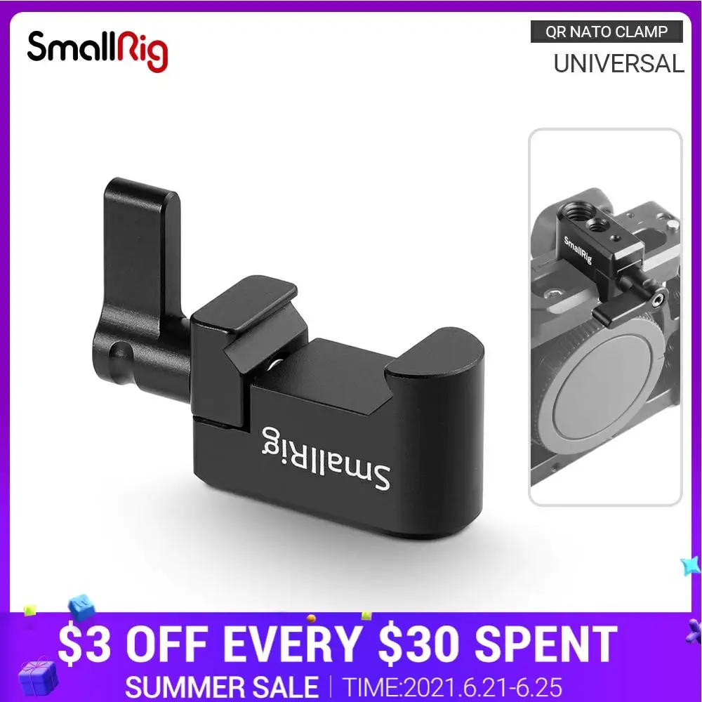 Быстросъемный зажим SmallRig Nato с резьбой 1/4 дюйма M2.5 для монитора холодного башмака