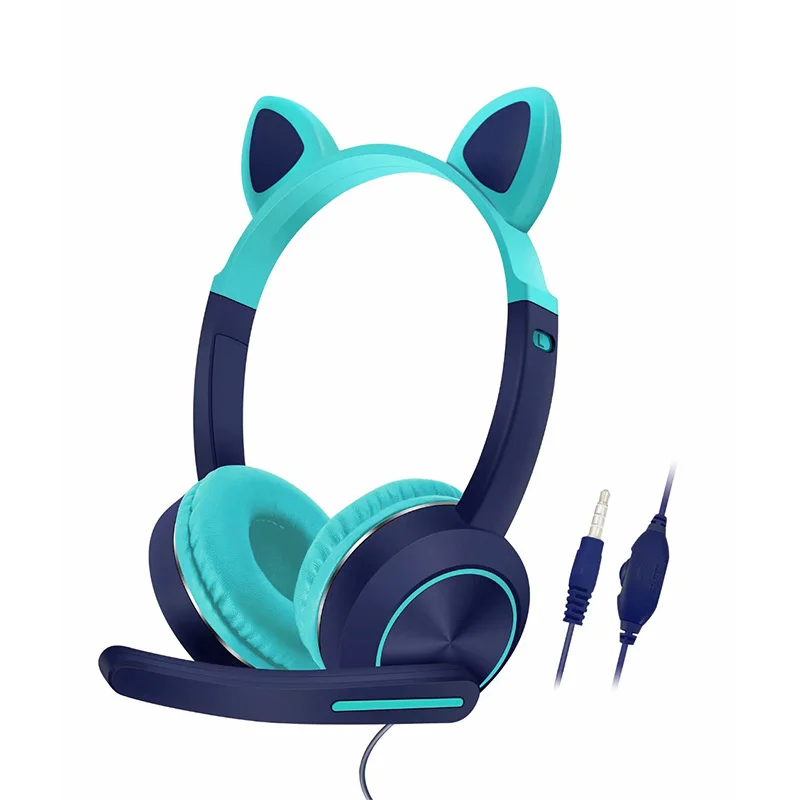 

Новые милые модные детские проводные наушники AUX 3,5 мм с микрофоном, мобильные компьютерные музыкальные игровые наушники