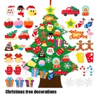 Фетровая Рождественская елка сделай сам для дома 2021, Рождественское украшение, рождественские подарки, новогодняя елка с Санта-Клаусом