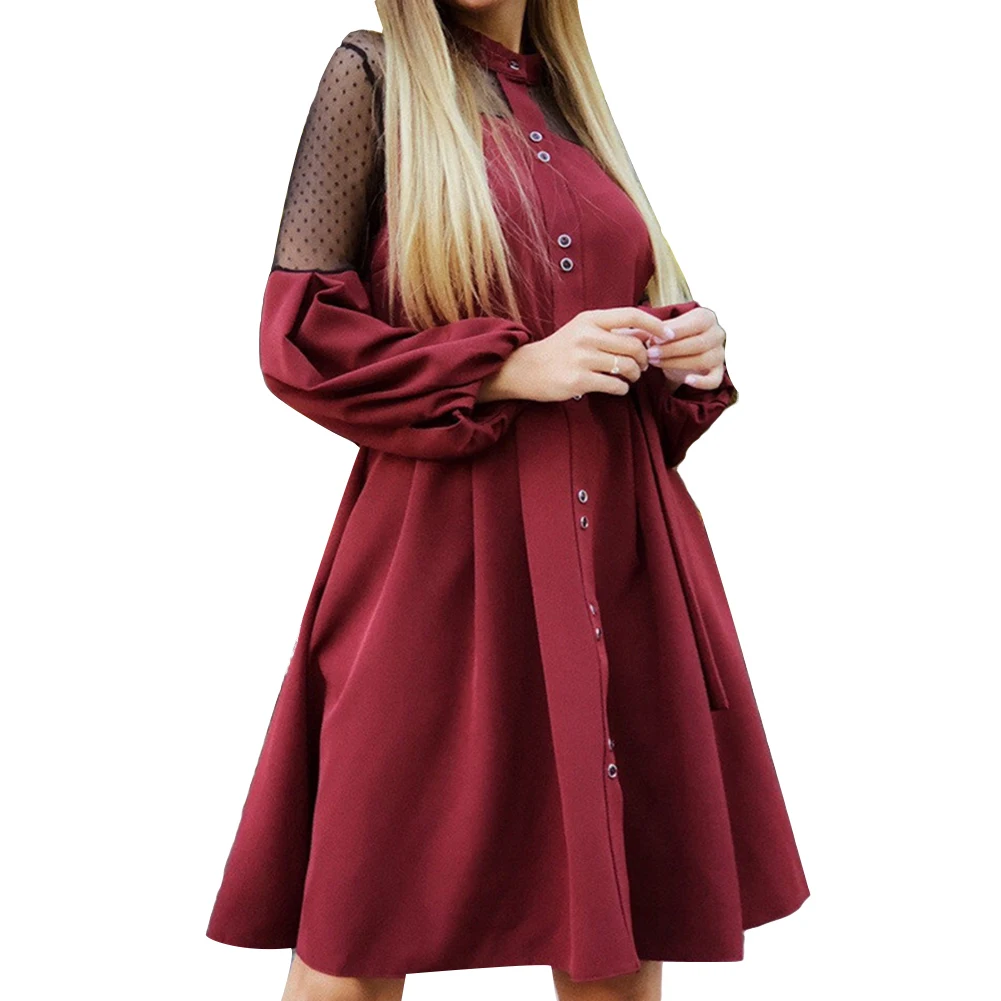 Для женщин с пышными рукавами кружевом и строчкой по краю однобортная поясном